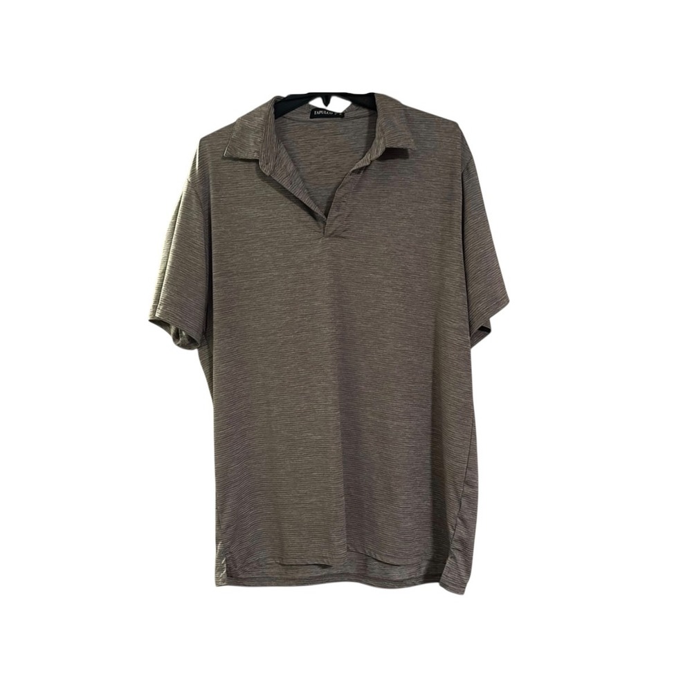 Tapulco Mens XL Grey Space Dye Short Sleeve Performance Polo Shirt Golf‎ Casual